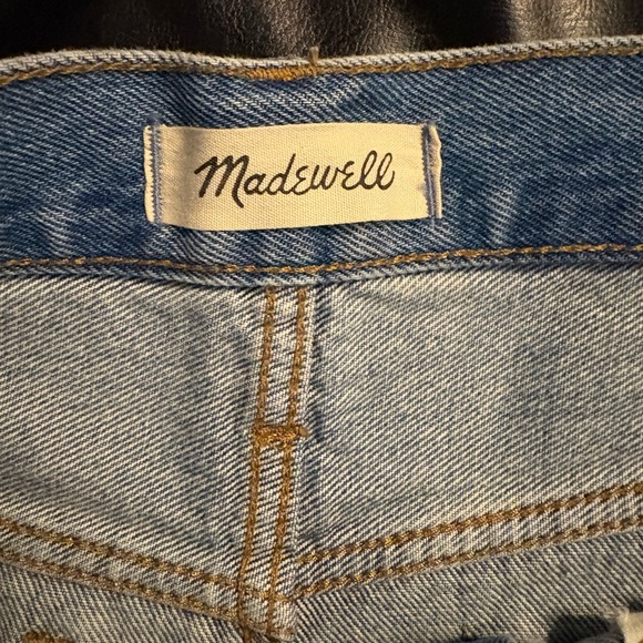 Madewell Blue Distressed Jean Shorts - Picture 2 of 4